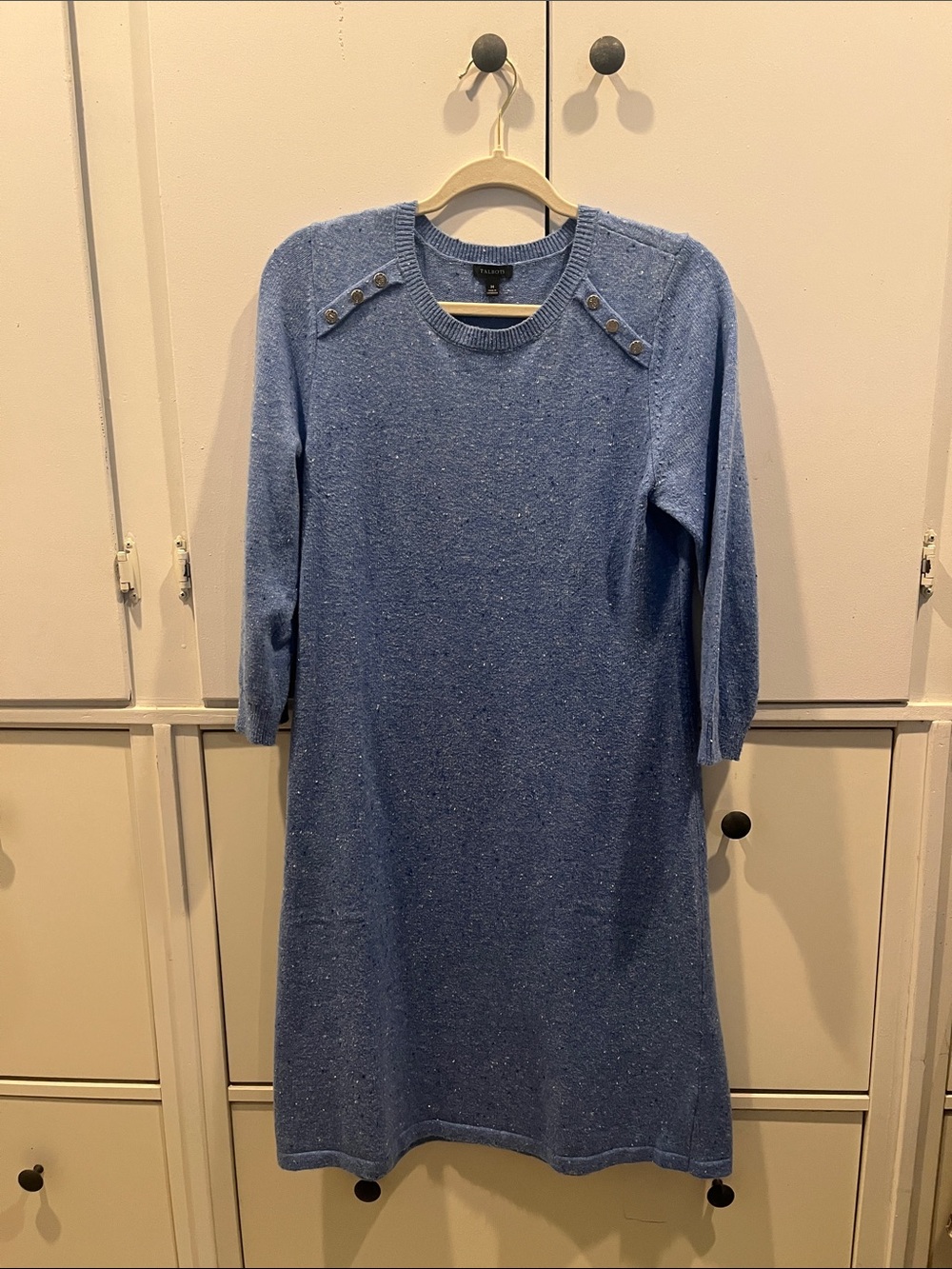 Talbots blue sweater dress sz M